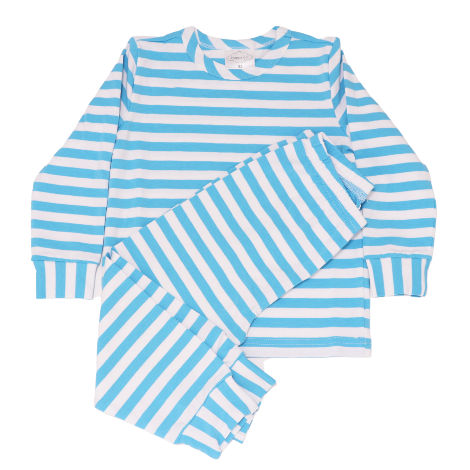 Pijamale pentru copii cu dungi bleu