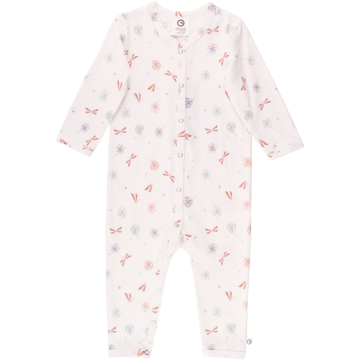 Salopetă crem cu mânecă lungă și imprimeu libelule