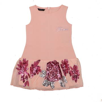 Rochie roz de ocazie cu paiete