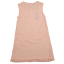 Rochie din dantelă roz cu guler din perle