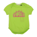 Body verde cu imprimeu logo roz cu sclipici