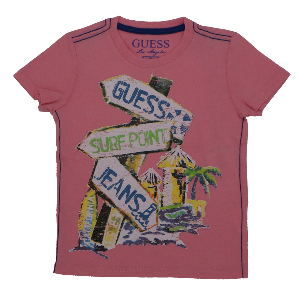 Tricou roz cu imprimeu surf