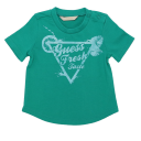 Tricou verde cu imprimeu Guess Fresh Taste