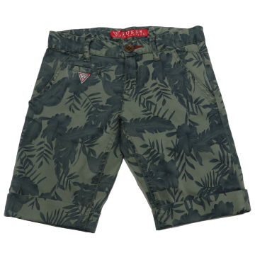 Pantaloni scurți verzi cu imprimeu vegetal Guess 5-6 ani (116cm)