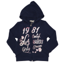 Hanorac bleumarin cu glugă