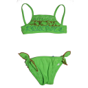 Costum de baie verde cu volănașe