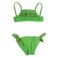 Costum de baie verde cu volănașe