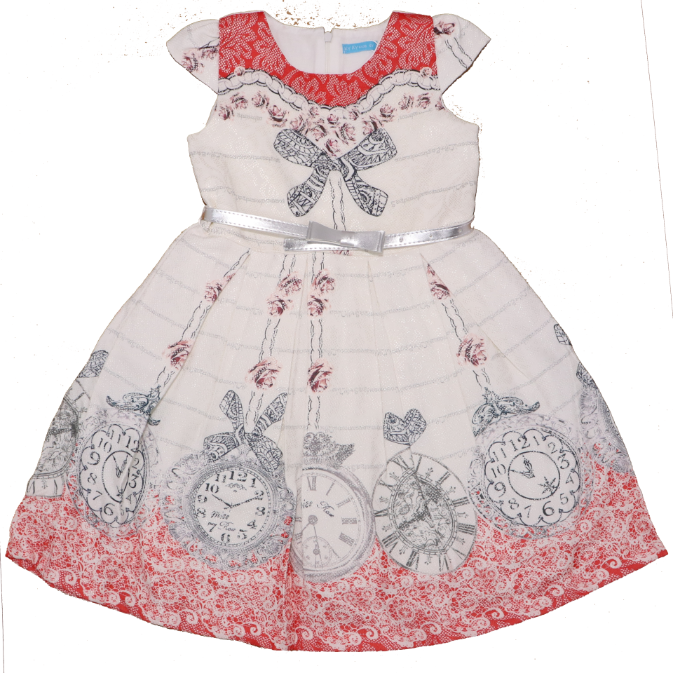 Rochie Clock cu imprimeu și curea