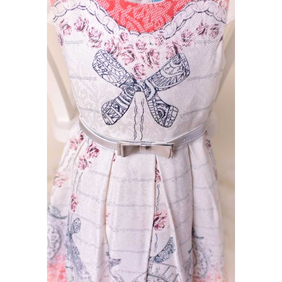 Rochie Clock cu imprimeu și curea