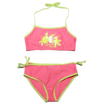 Costum de baie roz și verde