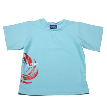 Tricou de baie bleu cu mic imprimeu