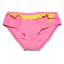 Slip de baie roz cu volănaș galben