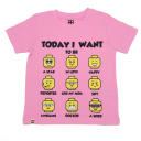 Tricou roz cu figurine