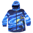 Geacă impermeabilă albastră cu imprimeu