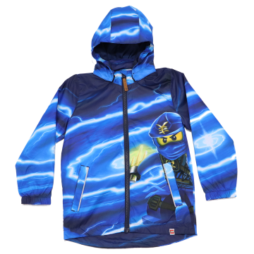 Geacă impermeabilă albastră cu imprimeu