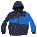 Geacă de vânt și ploaie albastră cu imprimeu