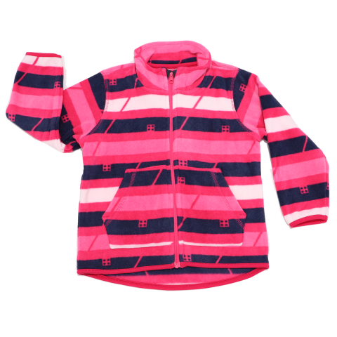 Hanorac fleece cu dungi roz, albe și mov închis Sander 770