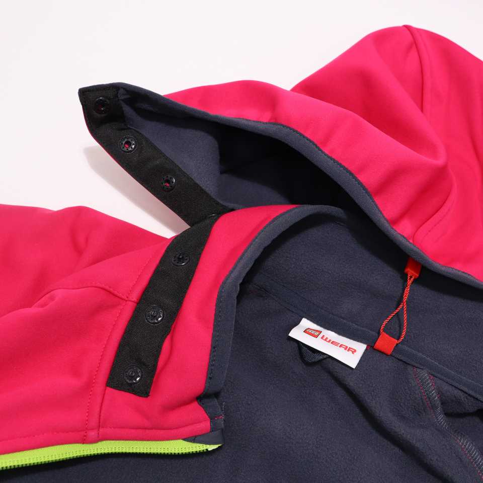 Geacă softshell, impermeabilă, windproof  roz cu detalii verzi