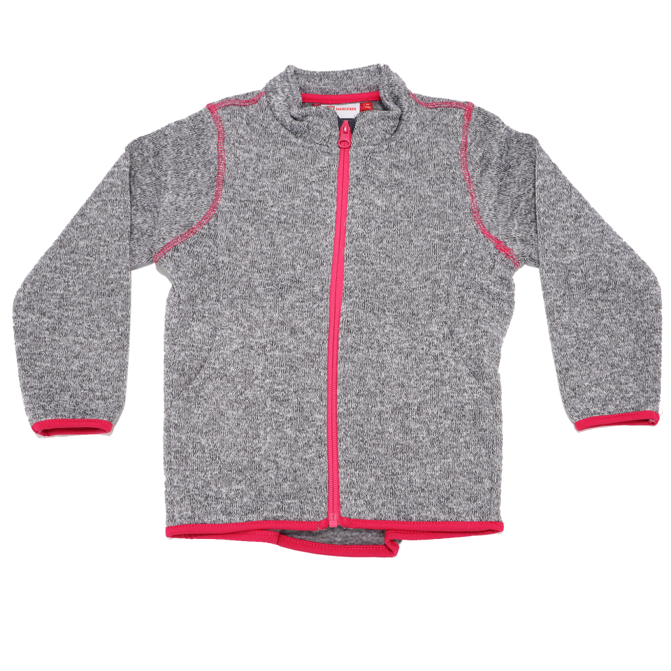 Hanorac fleece gri cu detalii roz Sander 772