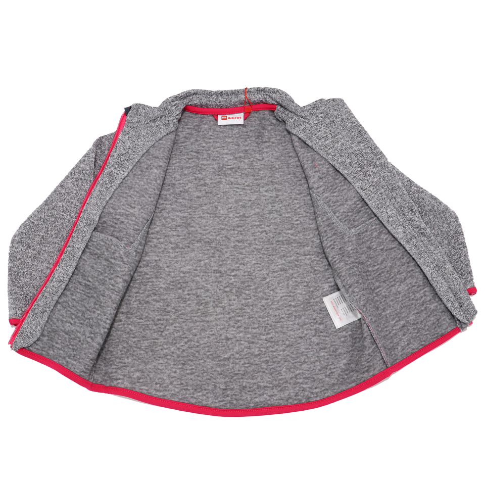 Hanorac fleece gri cu detalii roz Sander 772