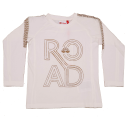 Bluză albă cu mânecă lungă și imprimeu Road Tyler 703