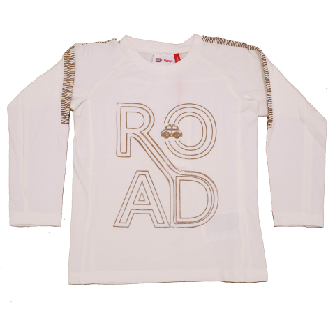 Bluză albă cu mânecă lungă și imprimeu Road Tyler 703