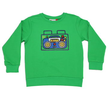 Bluză verde cu imprimeu casetofon Sirius 102