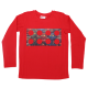 Bluză roșie cu imprimeu figurine