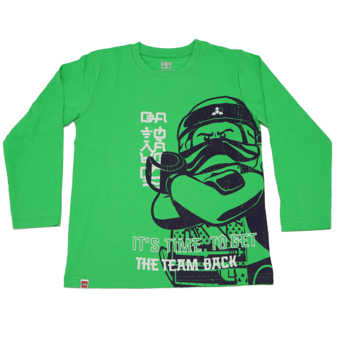 Bluză verde cu imprimeu mare Ninjago