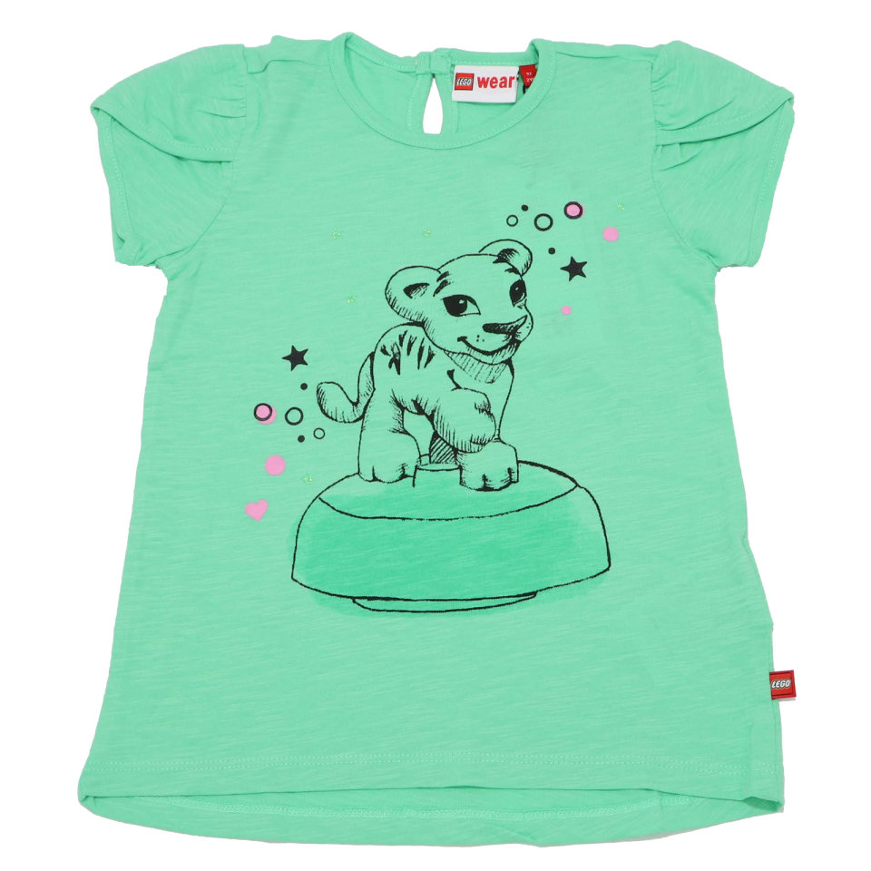 Tricou verde cu figurină tigru Thea 304