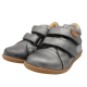 Pantofiori din piele gri metalic/ gri cu sclipici