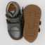 Pantofiori din piele gri metalic/ gri cu sclipici