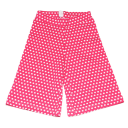 Pantaloni 3/4 roz cu buline albe