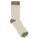 Șosete cu dungi oliv/crem din bambus