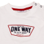 Bluză albă cu mânecă lungă și imprimeu One Way