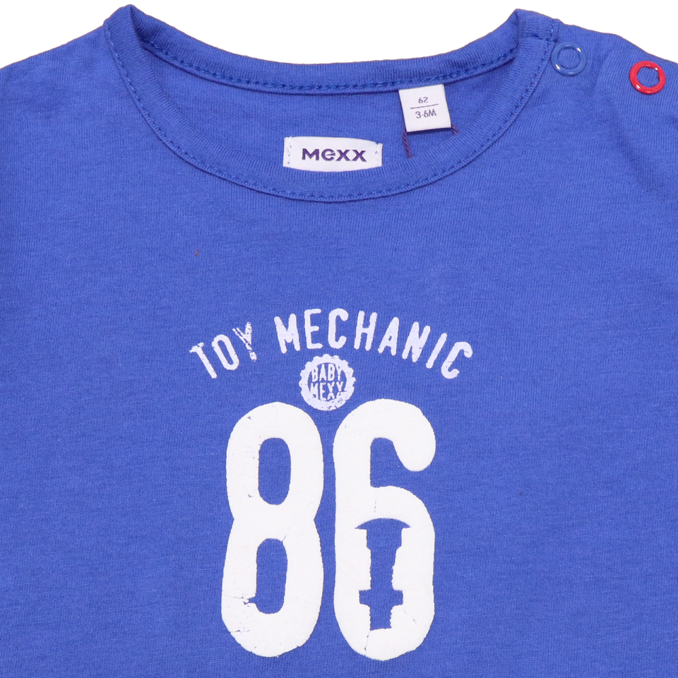Bluză albastră cu mânecă lungă și imprimeu Toy Mechanic