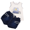 Set top alb și pantalonași scurți din denim Mayoral 12-18 luni (86cm)