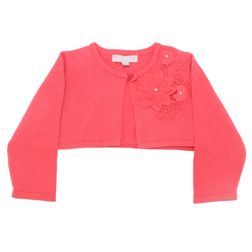 Bolero roz cu detalii florale