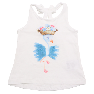 Maiou alb cu imprimeu pasăre Mayoral 3 ani (98cm)