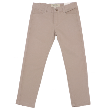 Pantaloni bej cu detalii aurii