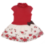Rochie roșie cu fundiță și detalii din broderie