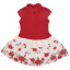 Rochie roșie cu fundiță și detalii din broderie