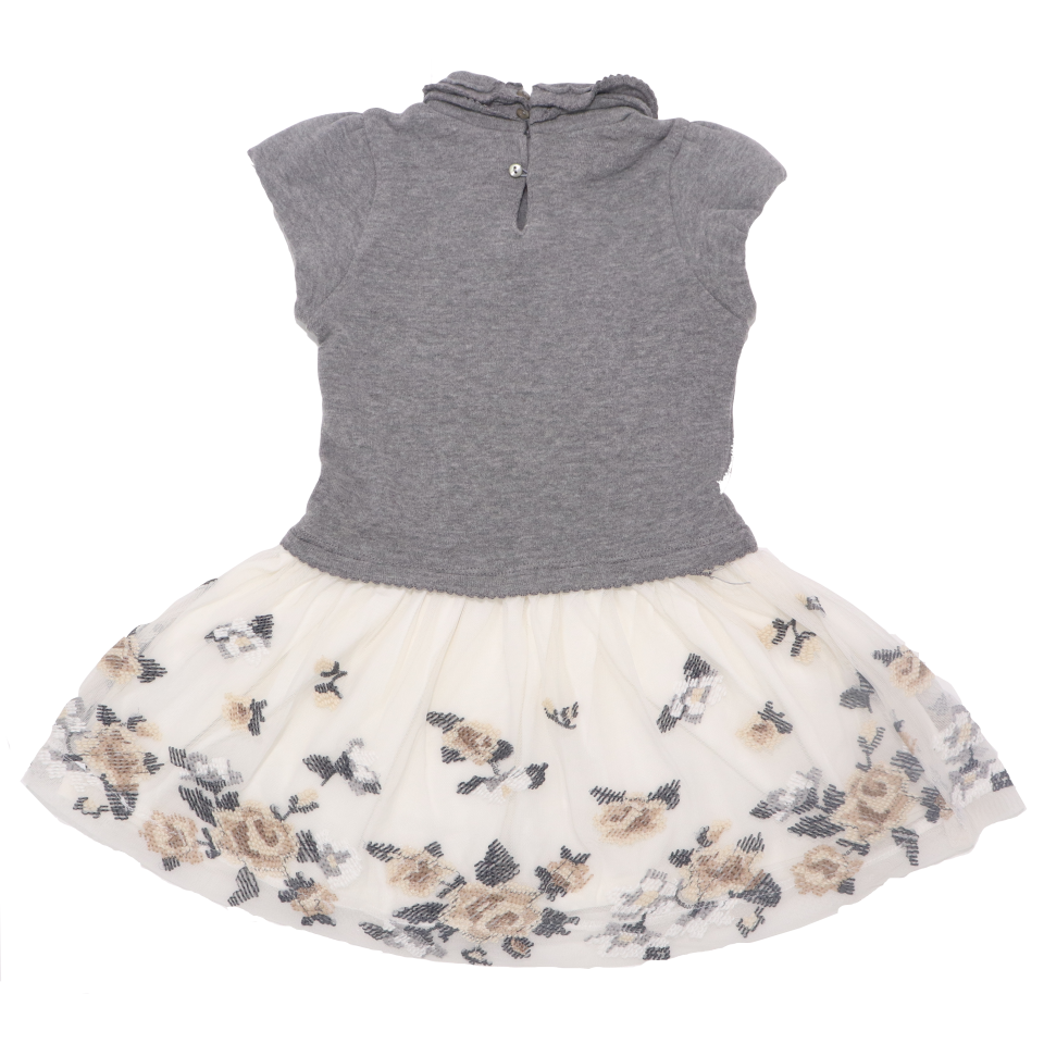 Rochie gri cu tul alb și broderie Mayoral 4-5 ani (110 cm)