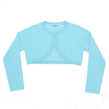 Bolero turcoaz cu detalii dantelate