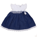 Rochiță delicată alb și bleumarin