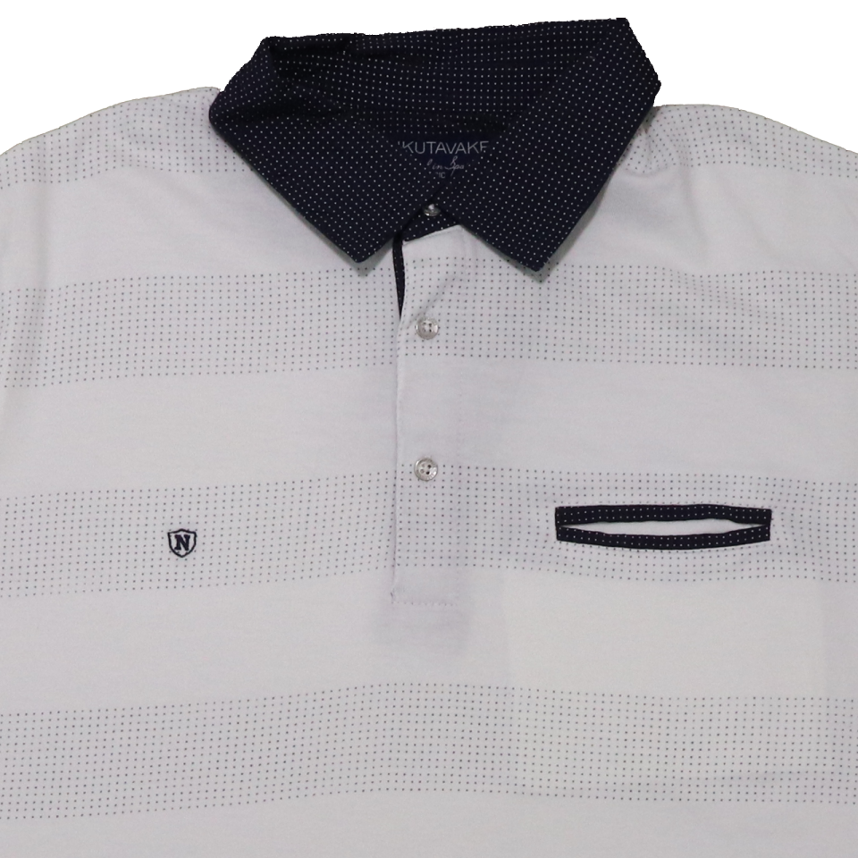 Tricou polo alb cu puncte