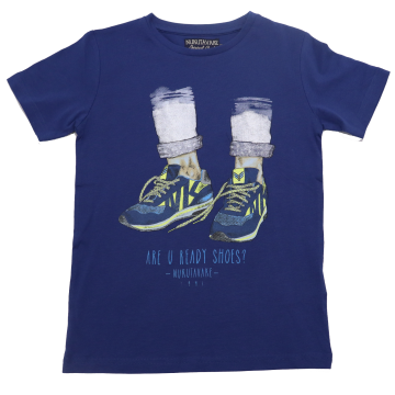 Tricou Albastru cu imprimeu Are you Ready Shoes? Nukutavake