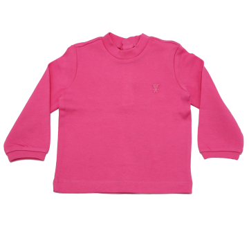 Bluză roz simplă cu ursuleț mic cusut Original Marines 6-9 luni (74cm)
