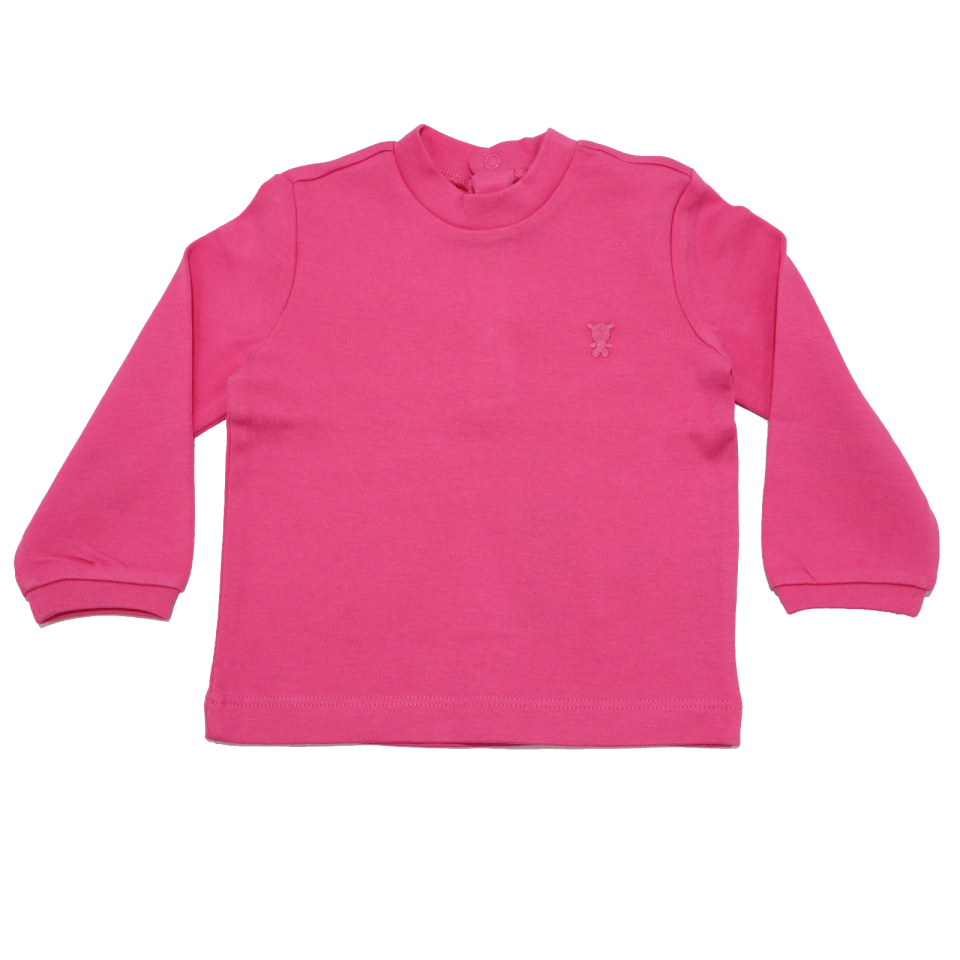 Bluză roz simplă cu ursuleț mic cusut Original Marines 6-9 luni (74cm)