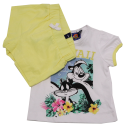 Set tricou și pantaloni scurți Pene le Pew și Penelope Original Marines 3-6 luni (62cm)